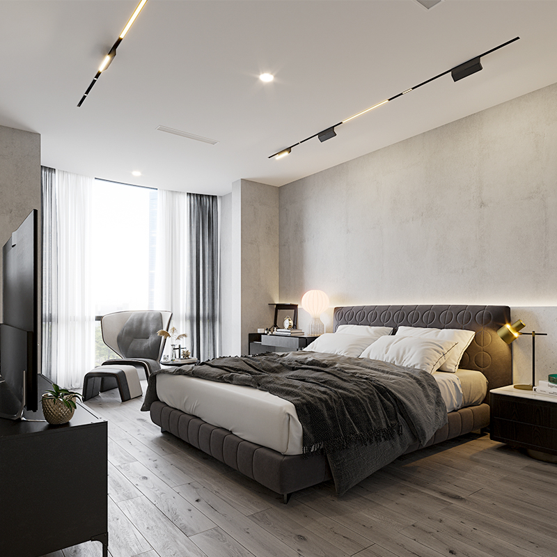 Two magnetic track runs with spot and linear heads above a bed