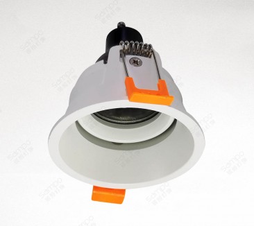 White recessed GU10 downlight frame with spring clips