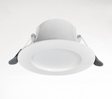 White recessed SMD integrated downlight with spring clips