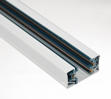 White 3-wire rail profile, cut end showing the conductors